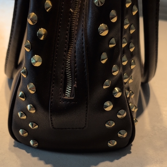 Steve Madden Dark Brown Satchel with Gold Studs - Picture 5 of 11